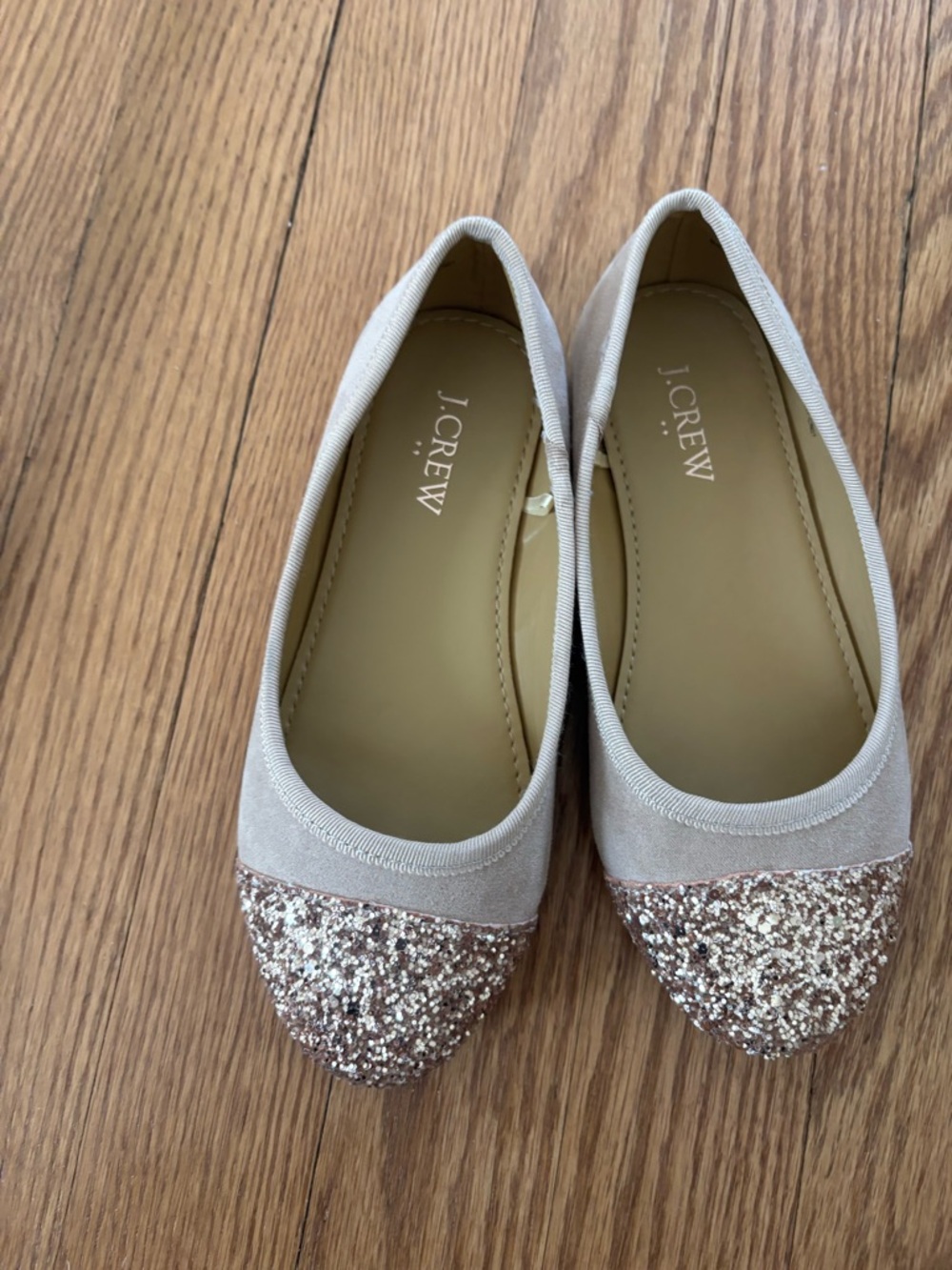 J. Crew Women's Glitter Cap-Toe Ballet Flats in Blush